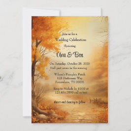 Invitación Celebración del Boda Rústico del Árbol Naranja oto