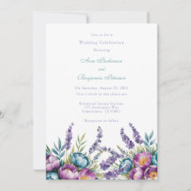 Celebración del Boda Turquesa Purple Wildflowers