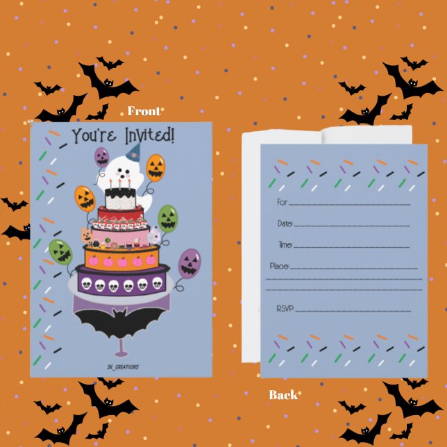 Invitación Celebración del Boo Day de Ghostie (Spooktacular invitation for your boo day party.)