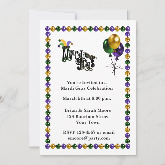 Invitación Celebración del carnaval (Anverso)
