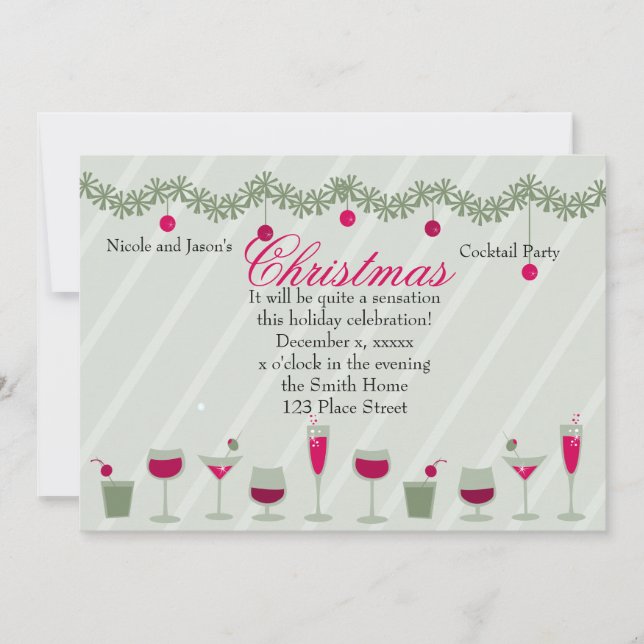 Invitación Celebración del cóctel de los navidades (Anverso)
