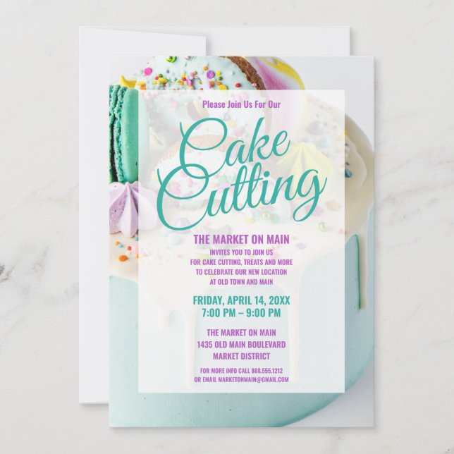 Invitación Celebración del corte de pastel | Evento de empres (Anverso)
