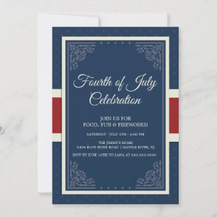 Invitación Celebración del Cuatro de Julio Azul