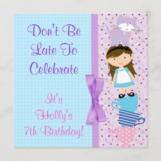 Invitación Celebración del cumpleaños de Alice In Wonderland