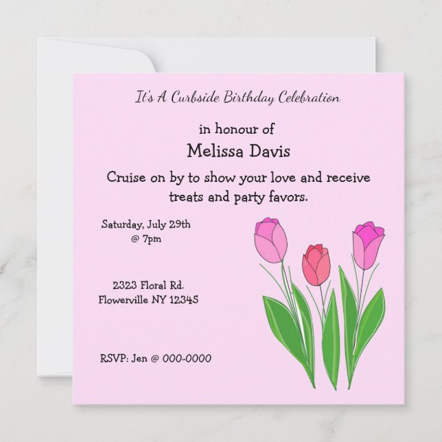 Invitación Celebración del cumpleaños de Curbside (Anverso)