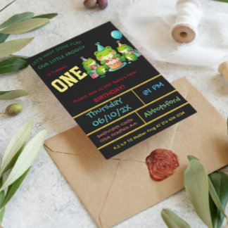 Invitación Celebración del cumpleaños de Froggy oscuro - ¡1 a
