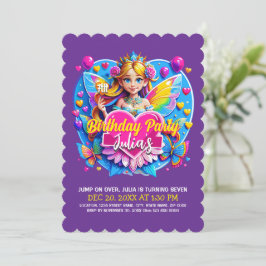 Invitación Celebración del cumpleaños de hadas mágicas