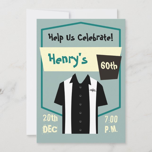 Invitación Celebración del cumpleaños de Hipster Rockabilly R (Anverso)