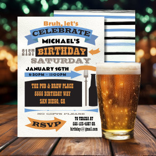 Invitación Celebración del cumpleaños de la cerveza Bruh Styl