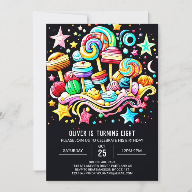 Invitación Celebración del cumpleaños de la crema de hielo (Anverso)
