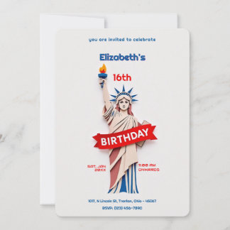 Invitación Celebración del cumpleaños de la Estatua de la Lib