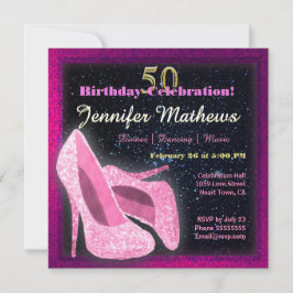 Invitación Celebración del cumpleaños de los zapatos de baile