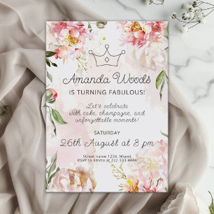 Invitación Celebración del cumpleaños de Regal Royal Bloom