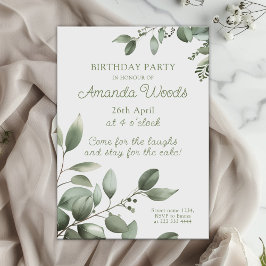Invitación Celebración del cumpleaños de Tranquil Leafy Grace