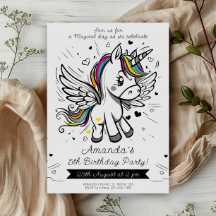 Invitación Celebración del cumpleaños de unicornio