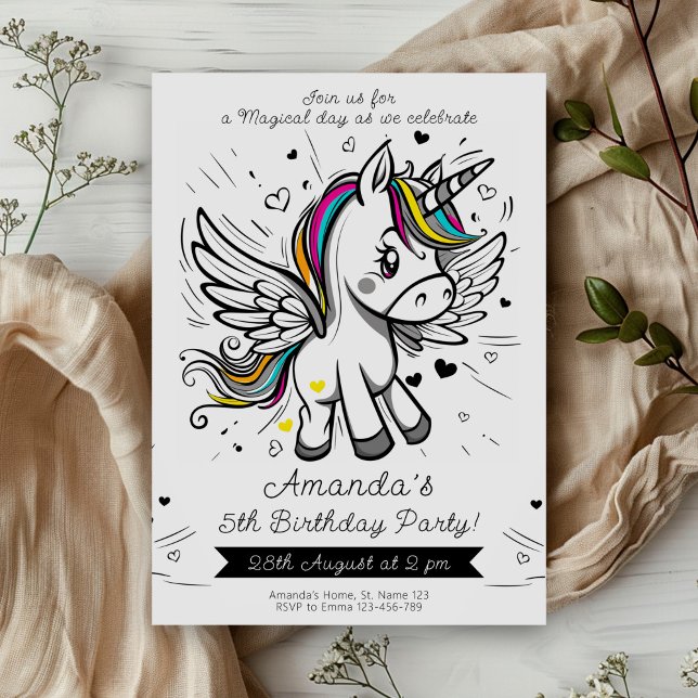 Invitación Celebración del cumpleaños de unicornio (Subido por el creador)