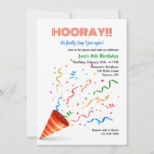 Invitación Celebración del cumpleaños del año bisiesto