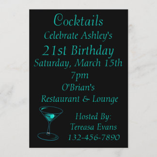 Invitación Celebración del cumpleaños del cóctel