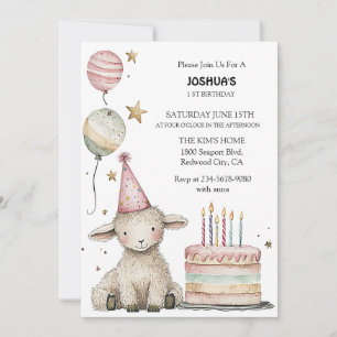 Invitación Celebración del cumpleaños del Cordero caprichoso