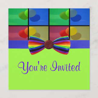 Invitación Celebración del cumpleaños del globo del arco iris
