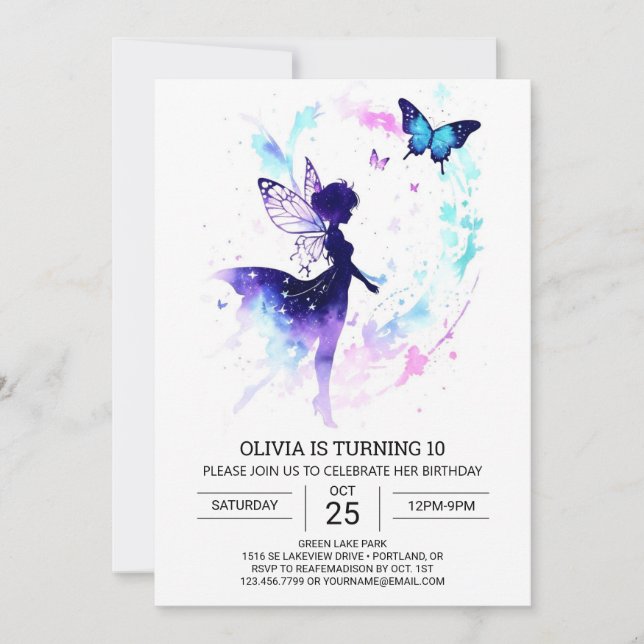 Invitación Celebración del cumpleaños del Jardín de los Hados (Anverso)