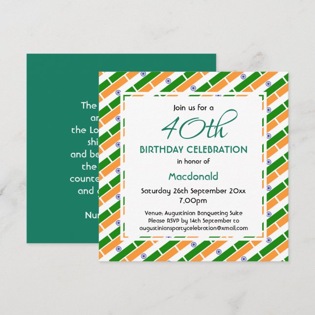 Invitación Celebración del cumpleaños del Personalizado de la (Anverso / Reverso)