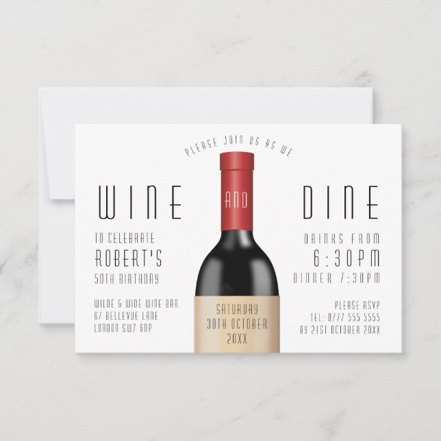 Invitación Celebración del cumpleaños del vino y el vino (Anverso)