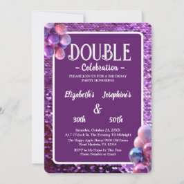 Invitación Celebración del cumpleaños doble conjunto de las s