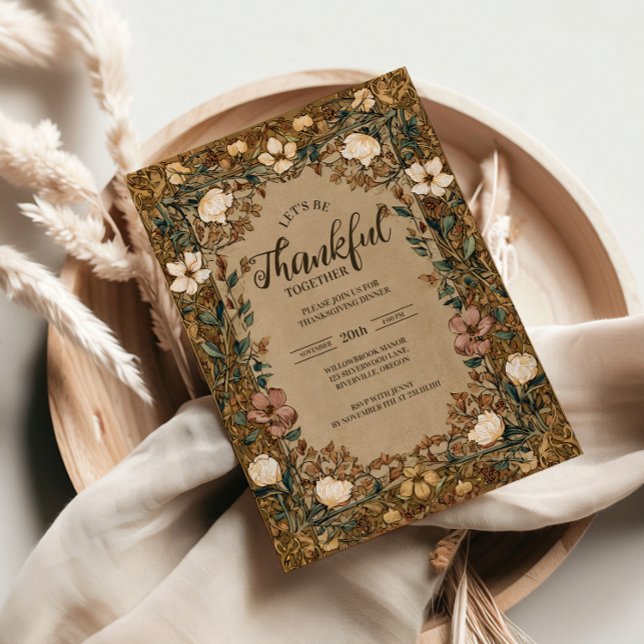 Invitación Celebración del Día de Acción de Gracias botánico (Subido por el creador)
