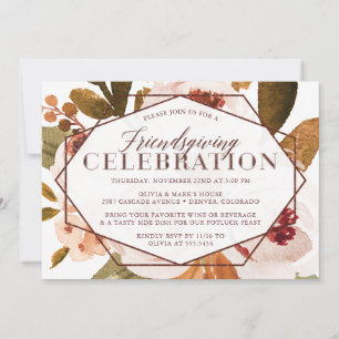 Invitación Celebración del Día de Amistad Floral de otoño