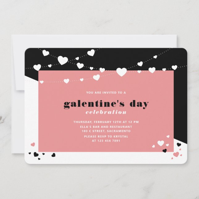 Invitación Celebración del Día de Galentina Moderna (Anverso)
