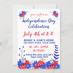 Invitación Celebración del Día de la Independencia acuarela F