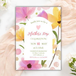 Invitación Celebración del Día de la Madre con Flores en Acua