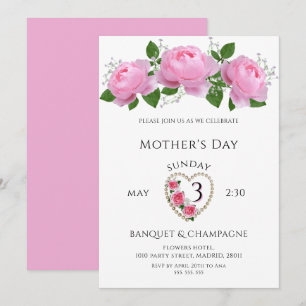Invitación Celebración del Día de la Madre con Rosas Bonitas