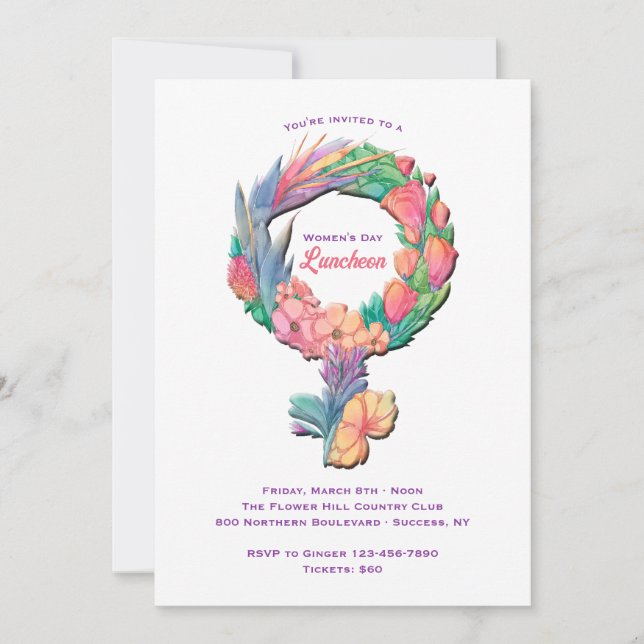 Invitación Celebración del Día de la Mujer (Anverso)