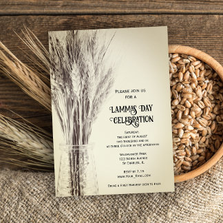 Invitación Celebración del Día de Lammas con Granos de Trigo