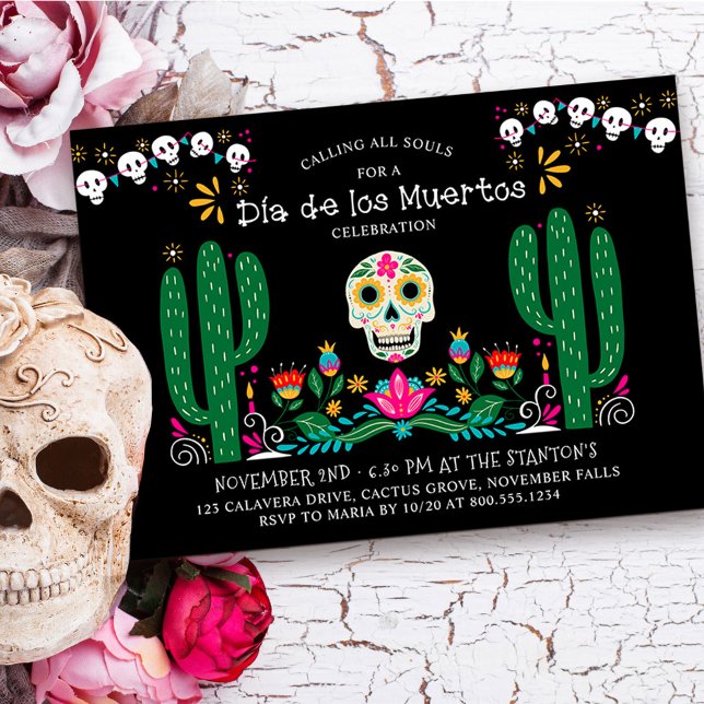 Invitación Celebración del Día de los Muertos Tema México (Day of the Dead Celebration Invitation from my Dia de los Muertos collection
)