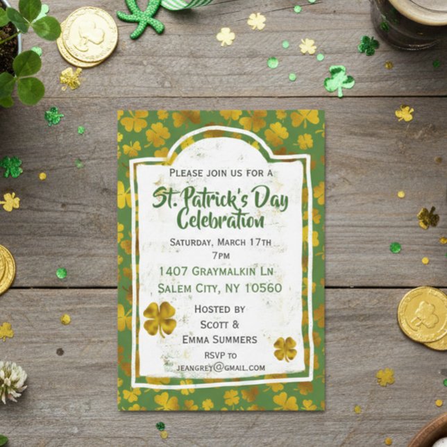 Invitación Celebración del Día de San Patricio Trébol de Tréb (Subido por el creador)
