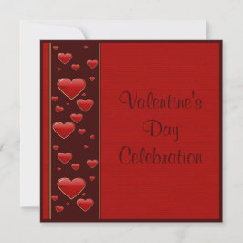 Invitación Celebración del Día de San Valentín con Corazones