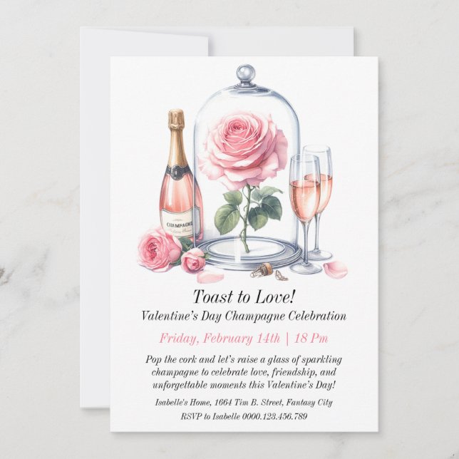 Invitación Celebración del Día de San Valentín de personaliza (Anverso)