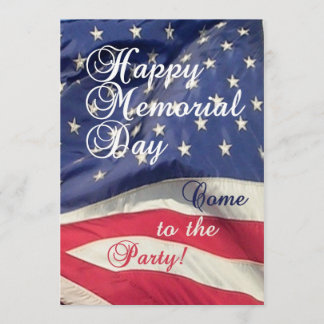 Invitación ¡Celebración del Día del Memorial Fiesta!-Bandera