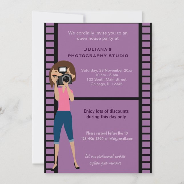 Invitación Celebración del estudio de la fotografía (Anverso)