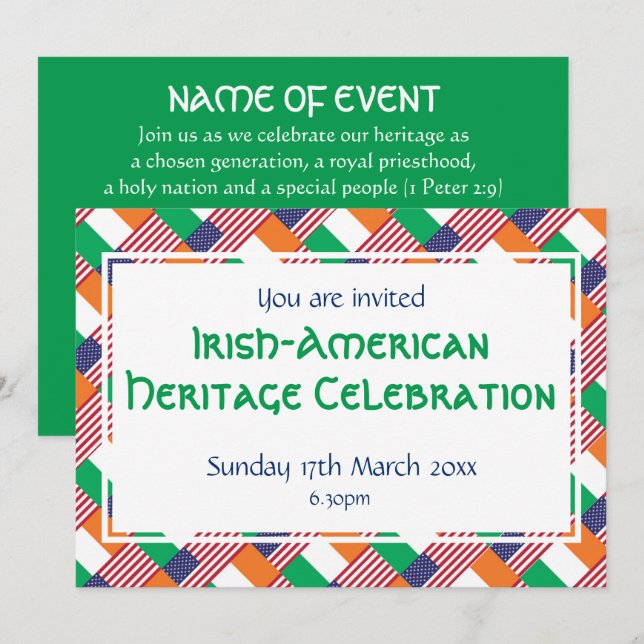 Invitación Celebración del evento del MES de PATRIMONIO IRLAN (Anverso / Reverso)