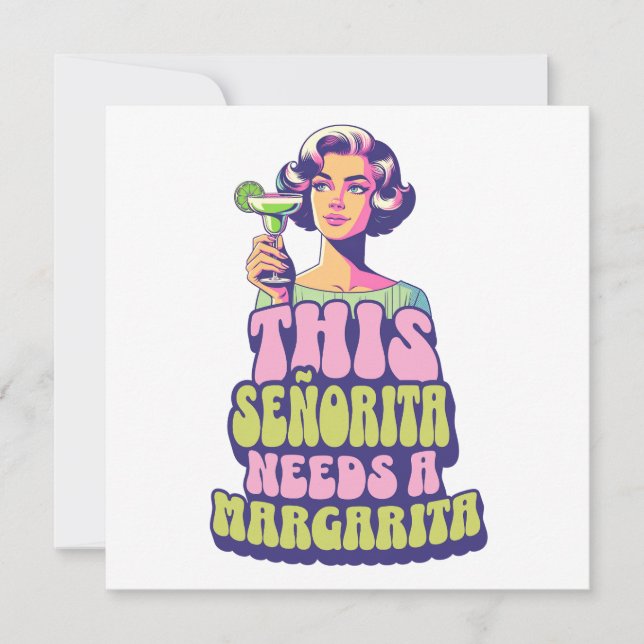 Invitación Celebración del Fiesta de cócteles Margarita Fiest (Anverso)