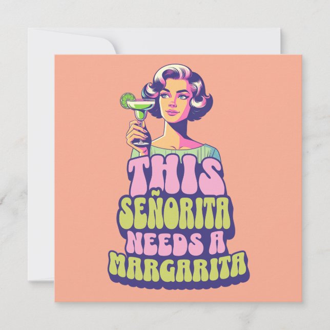 Invitación Celebración del Fiesta de cócteles Margarita Fiest (Anverso)