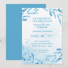 Invitación Celebración del Fiesta de Jubilación Azul
