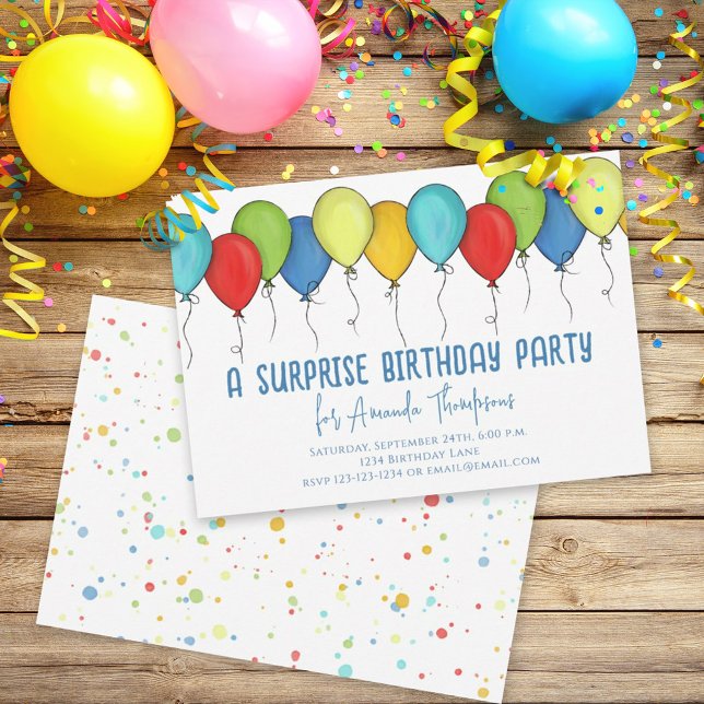Invitación Celebración del Fiesta de la sorpresa de cumpleaño (Subido por el creador)