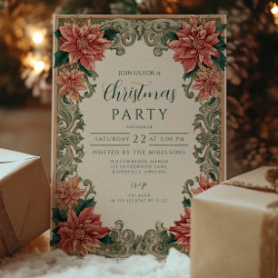 Invitación Celebración del Fiesta de los Navidades de Poinset