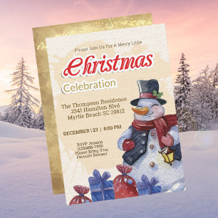 Invitación Celebración del Fiesta de Navidades de Snowman