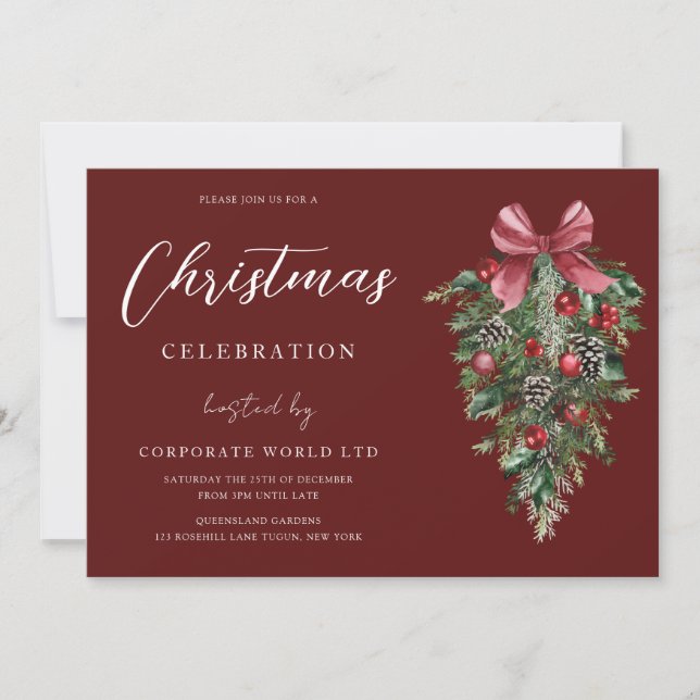 Invitación Celebración del Fiesta de Navidades festivos (Anverso)